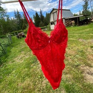 Red princess Polly bodysuit lingerie